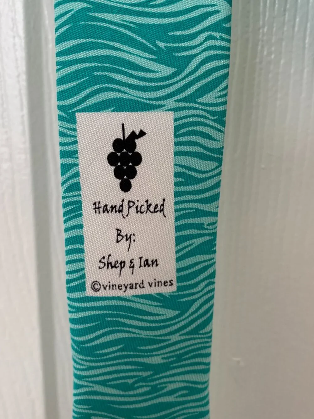 NWT Vineyard Vines Tonal Wave Antigua Green Silk Tie